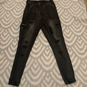 VIP Distressed Black Skinny Jeans for Women